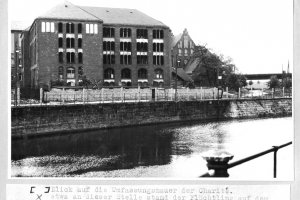 Lutz Haberlandt, shot dead at the Berlin Wall: West Berlin police crime site photo of the Charité hospital grounds between Berlin-Mitte and Berlin-Tiergarten [May 27, 1962]