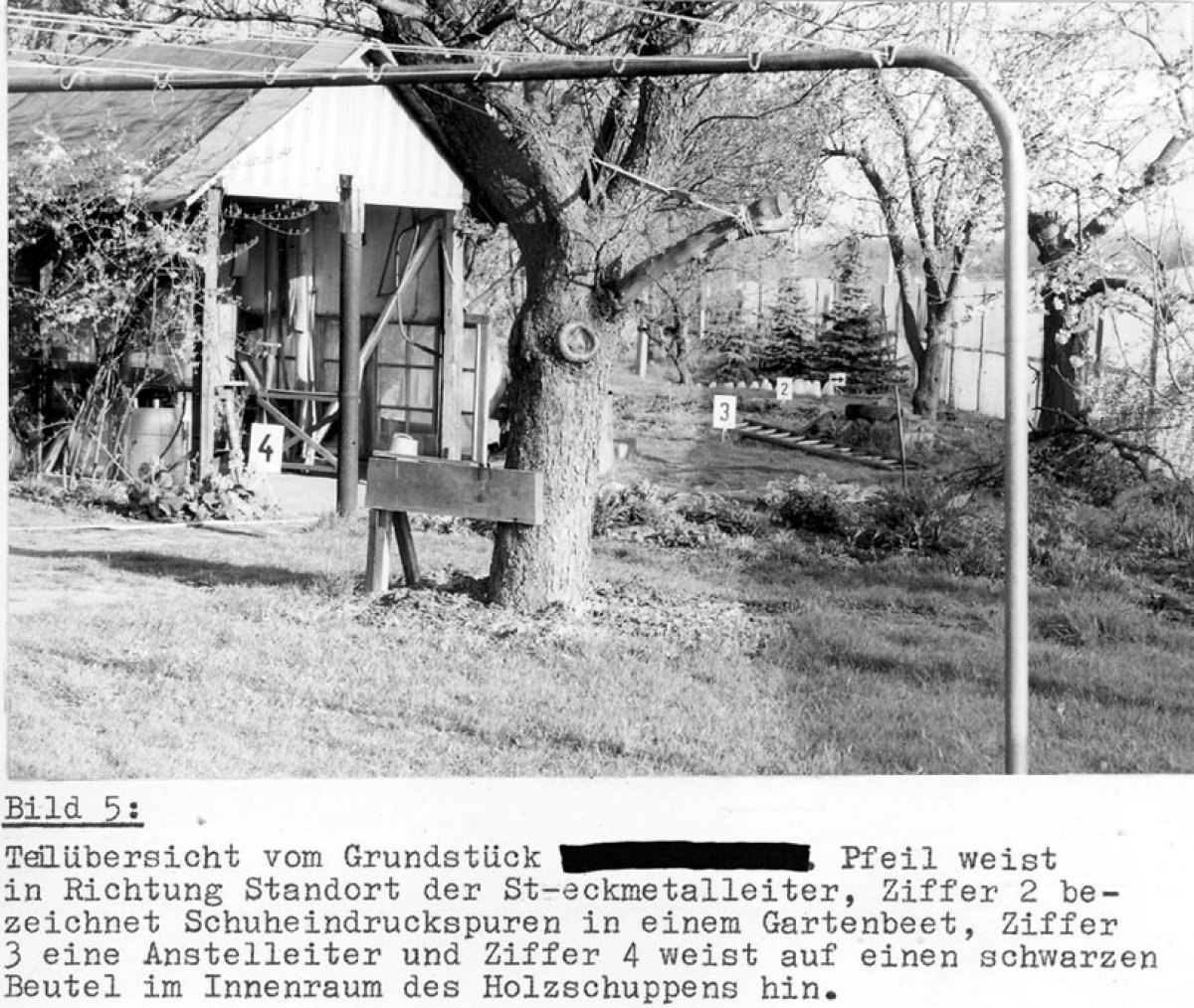 Hans-Jürgen Starrost, shot at the Berlin Wall and died later from his injuries: MfS crime site photo with evidence of escape [April 14, 1981]