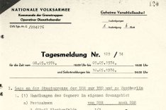 Meldung der DDR-Grenztruppen über die Erschießung von Johannes Sprenger