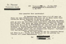 Elke und Dieter Weckeiser: Schreiben des Pfarrers aus Fürstenwalde/Spree an seinen Amtsbruder in Warendorf, 22. Januar 1969