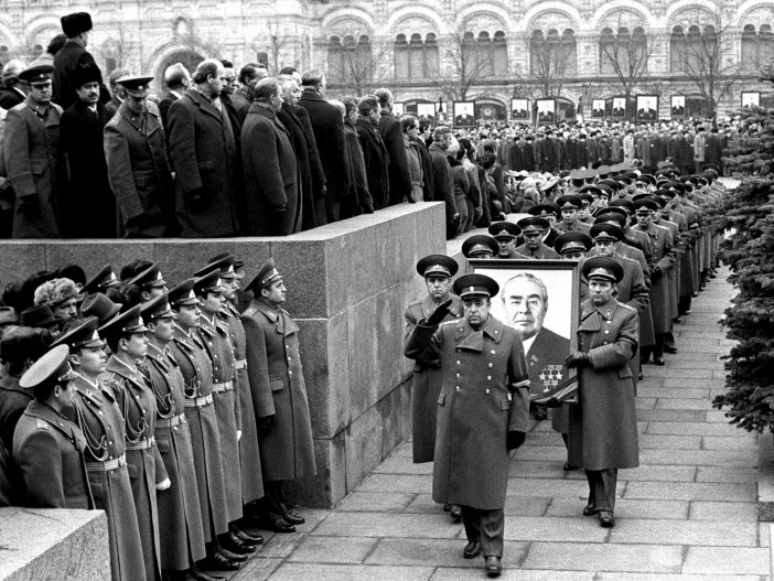 Beerdigung von Leonid Breschnew, sowjetischer Staatschef und Parteichef der KPdSU, 10. November 1982
