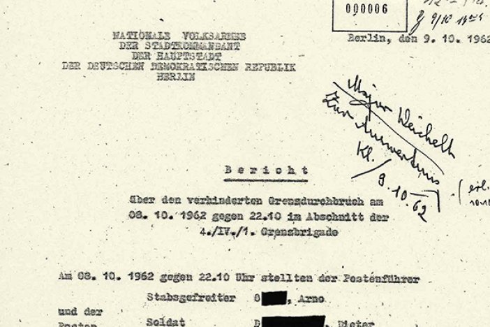 Bericht des NVA-Stadtkommandanten Poppe über den Fluchtversuch von Anton Walzer, 9. Oktober 1962 Bericht des NVA-Stadtkommandanten Poppe über den Fluchtversuch von Anton Walzer, 9. Oktober 1962