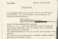 Erna Kelm: Schlussvermerk der West-Berliner Polizei, 20. Juni 1962