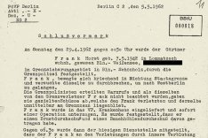 Horst Frank: Schlussvermerk der Ost-Berliner Volkspolizei, 5. Mai 1962