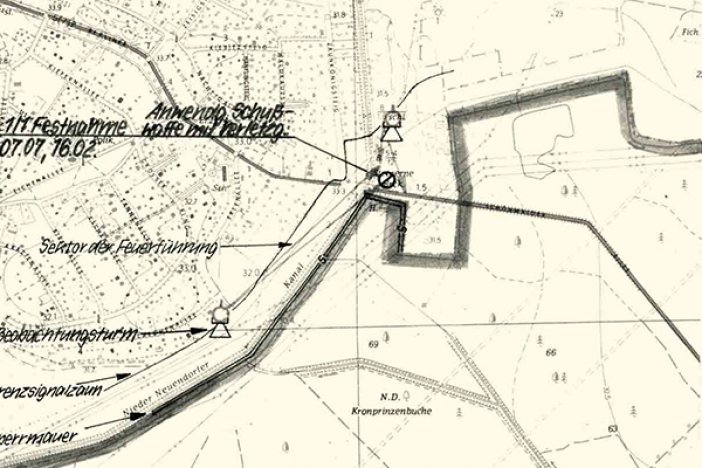 Dietmar Schwietzer: Tatortskizze der DDR-Grenztruppen, 16. Februar 1977 Dietmar Schwietzer: Tatortskizze der DDR-Grenztruppen, 16. Februar 1977