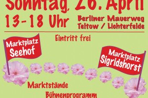 Plakat zum 14. Japanischen Kirschblütenfest („Hanami“) im Todesstreifen der DDR-Grenzanlagen zwischen Teltow-Seehof und Berlin-Lichterfelde; Plakat 2015