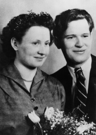 Eduard Wroblewski, shot dead at the Berlin Wall: Wedding photo (photo: May 1956)