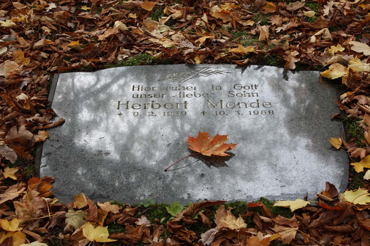 Herbert Mende, shot at the Berlin Wall and died later from his injuries: Gravestone at the Neue Friedhof in Potsdam (photo: October 2008) Herbert Mende, shot at the Berlin Wall and died later from his injuries: Gravestone at the Neue Friedhof in Potsdam (photo: October 2008)