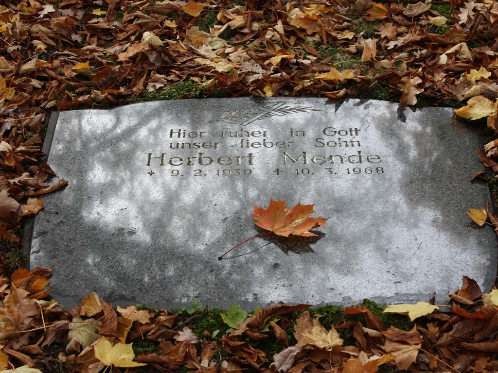 Herbert Mende, shot at the Berlin Wall and died later from his injuries: Gravestone at the Neue Friedhof in Potsdam (photo: October 2008)