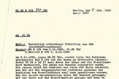 Meldung der West-Berliner Polizei über den Fluchtversuch und die Bergung von Anton Walzer, 9. Oktober 1962