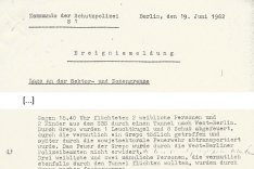 Reinhold Huhn: Meldung der West-Berliner Polizei, 18. Juni 1962