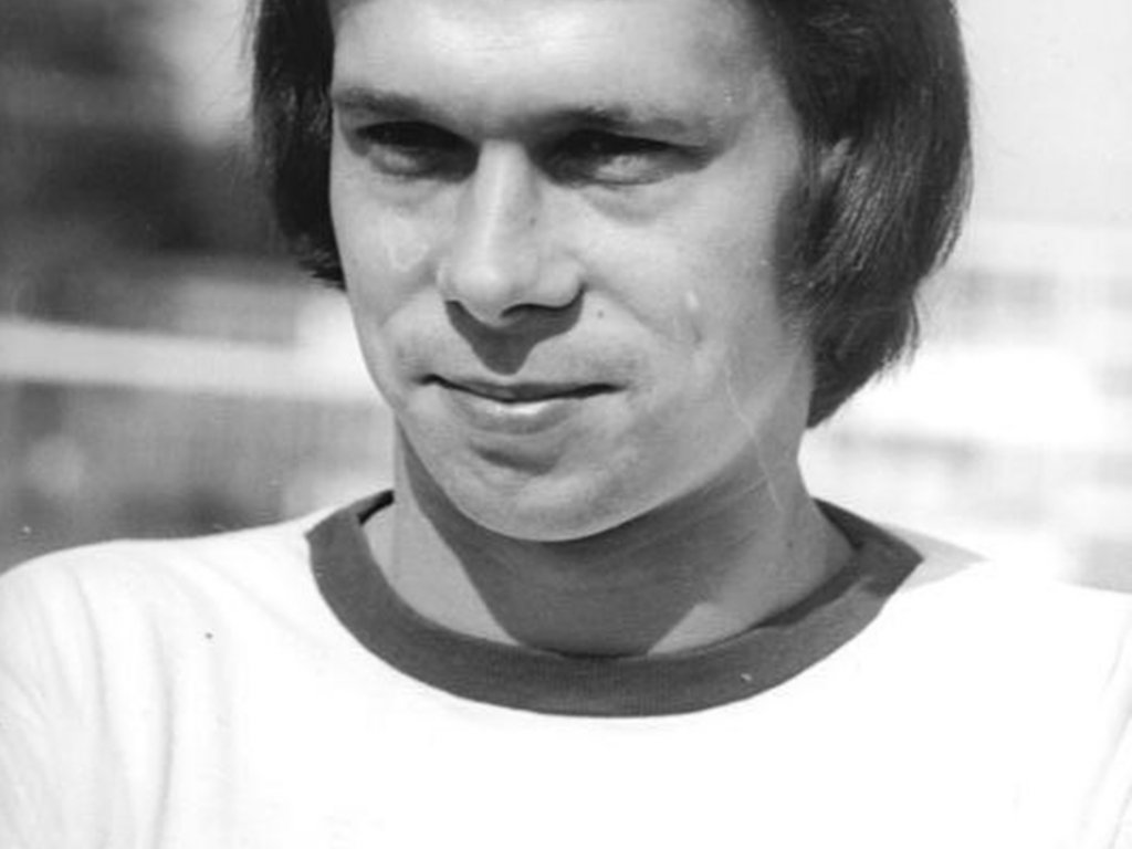 Der DDR-Nationalspieler Jürgen Sparwasser schiesst bei der X. Fußballweltmeisterschaft das entscheidende Tor gegen die Bundesrepublik; Aufnahme 17. Oktober 1975