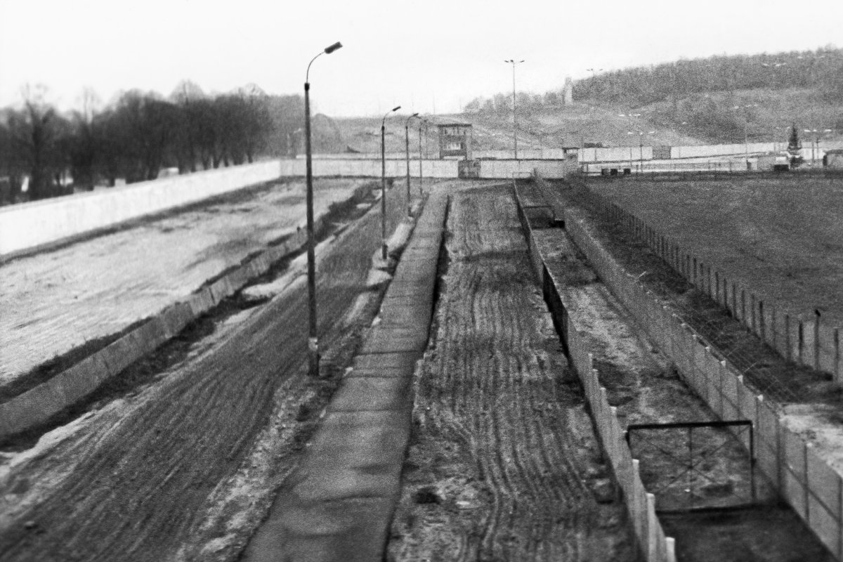 Grenzübergang Staaken/Heerstraße, Blickrichtung Süden, Aufnahme 1980er Jahre