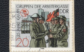 Sonderbriefmarke zum 35. Jahrestag der DDR-Kampfgruppen