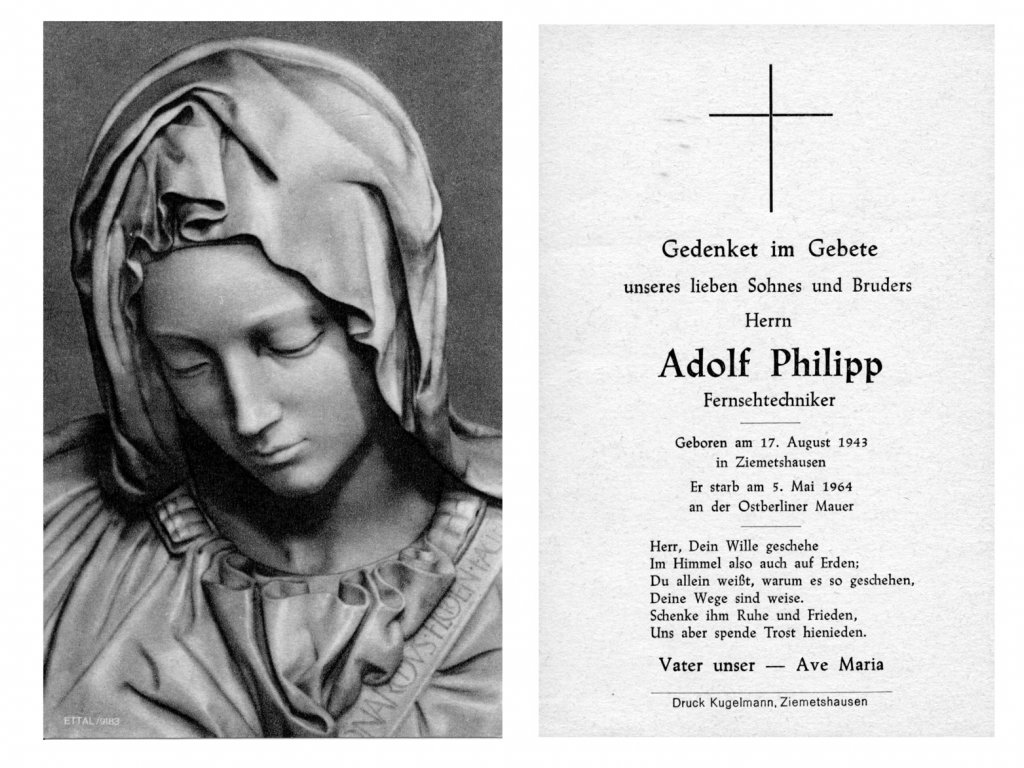 Adolf Philipp, shot dead at the Berlin Wall: Family’s obituary