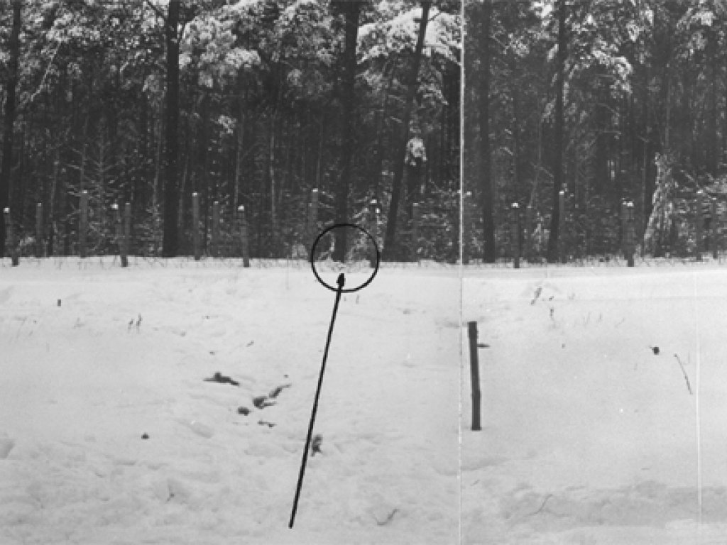 Christian Buttkus, shot dead at the Berlin Wall: MfS photo of escape site near Kleinmachnow on the sector border between the Potsdam county district and Berlin-Zehlendorf [March 4, 1965]