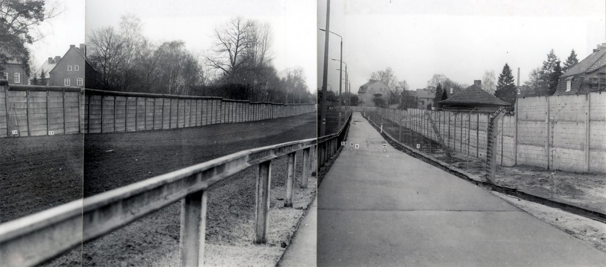 Marienetta Jirkowsky, shot dead at the Berlin Wall: Panoramic photo of the escape site between Hohen Neuendorf and Berlin-Reinickendorf [MfS photo: Nov. 22, 1980]