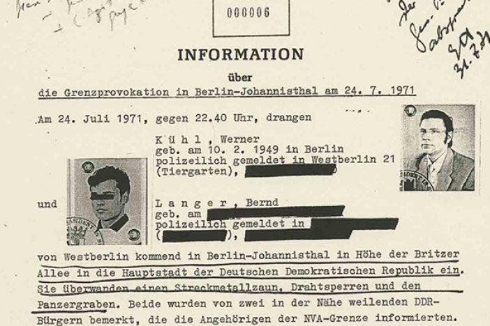 MfS-Information über die Erschießung von Werner Kühl, 29. Juli 1971 MfS-Information über die Erschießung von Werner Kühl, 29. Juli 1971