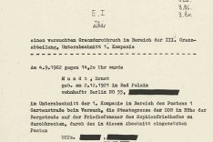 Information des MfS (an Erich Honecker) über den Fluchtversuch von Ernst Mundt, 5. September 1962