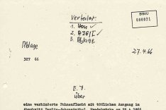 MfS-Information an SED-Politbüromitglied Erich Honecker über den Fluchtversuch und die Erschießung von Michael Kollender, 27. April 1966