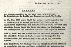 MfS-Bericht über den Tod von Ulrich Krzemien, 19. April 1965