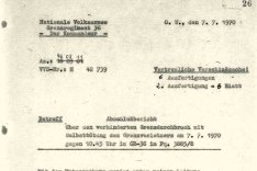 Willi Born: Abschlussbericht der DDR-Grenztruppen über den Fluchtversuch, 7. Juli 1970