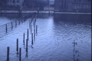 Sperranlagen im Flutgraben sollen eine Flucht vom Osthafen in den Landwehrkanal verhindern